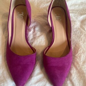 Women's Magenta Suede wedges
